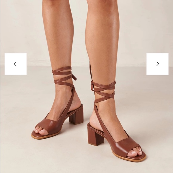 SOLD ALOHAS Block Heel Leather Sandals - Lille Dark Tan - Women’s Size EU39/US8 - Picture 10 of 13